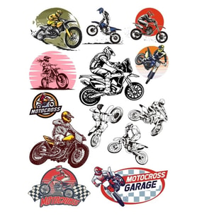 Motorcu ve Motor Sitcker Set  15 Parça Telefon, Tablet, Defter, Laptop Sticker
