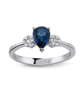 0.86 Ct Pırlanta Safir Yüzük RTY34