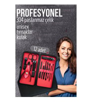 ModaCar Manikür Seti Pedikür Kulak Yüz Bakım Kiti Profesyonel 304 Çelik Siyah