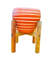BİTKİ TASARIMI EV DEKORASYON YAN ÇİZGİ DESENLİ TERRAKOTA TOPRAK SAKSI SAKSILIK SALON ÇİÇEKLİK 4 AYAKLI - 15 CM