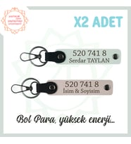 Pudra- Beyaz, Kişisel Enerji Dolu Sevdiklerinize Hediye 520 741 8 Kodlu İsme Özel 2'li Anahtarlık (Çok Renkli)