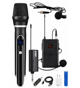 Glr Wn-07 Profesyonel 3 lü Kablosuz Mikrofon Sistemi UHF Yaka ve El Mikrofonlu