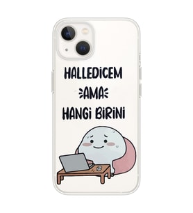 Iphone 14 Plus Uyumlu Halledicem Tasarımlı Şeffaf Telefon Kılıfı