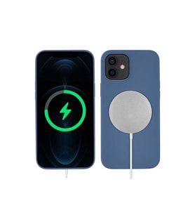 Apple iPhone 12 Mini Uyumlu Kılıf Zore Silksafe Wireless Kapak (Mavi)