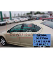 Skoda Octavia Cam Çıtası Komple Kromu Nikelajı 2013-