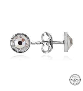 Swarovski Crystal Taşlı Gümüş  Çivili Kadın Küpe