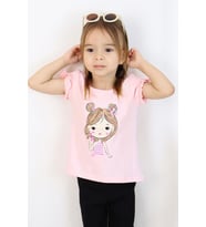 Breeze Kız Çocuk Tişört Havalı Kız Baskılı 2-6 Yaş, Pembe