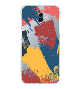 Samsung Galaxy J6 Plus Uyumlu Kamera Korumalı Kapak Brushstroke Tasarımlı  Şeffaf  Kılıf