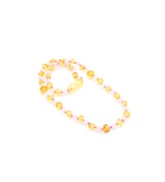 HAKİKİ SERTİFİKALI PEMBE KUVARS KEHRİBAR BEBEK DİŞ KOLYESİ 6 GR.