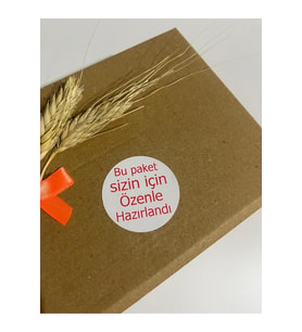 Bu Paket Sizin İçin Özenle Hazırlandı Yuvarlak Yapışkanlı Etiket 5x5 cm 100 adet