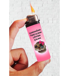 Hamster Baskılı Klasik Gazlı Çakmak, Güçlü ve Şık Tasarım