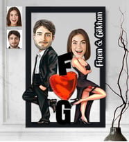 Kişiye Özel 3D  Ahşap Tablo Sevgililer Günü Hediyesi 30x40 -19