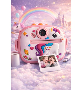 Çocuk Anında Baskılı Mini Fotoğraf Makinesi Sevimli Tasarımlı Çift Kameralı