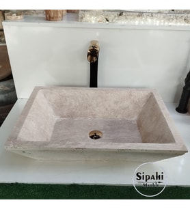 Klasik Traverten Köşeli Lavabo