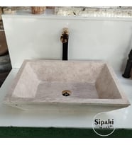 Klasik Traverten Köşeli Lavabo