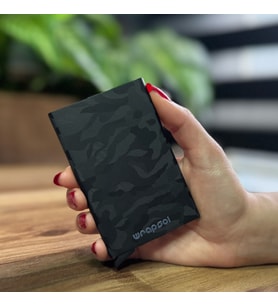 Mekanizmalı Kartlık Rfid Korumalı Alüminyum Otomatik Mekanizmalı Kredi Kartlık Desenli Kamuflaj Siyah