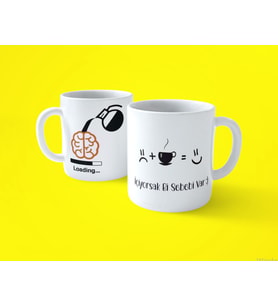 Kahve İçiyorsak Bi Sebebi Var Motto Baskılı Kupa Bardak