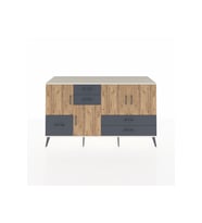 Kronos Konsol 4 Raflı 5 Çekmeceli 4 Kapaklı 176x59x99 Aytaşı-Çam/Antrasit