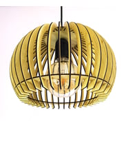 Modern Tasarım Globe Küre Doğal Ahşap MDF 3D Lazer Kesim Rustik Salon Avize (Akçaağaç Rengi)