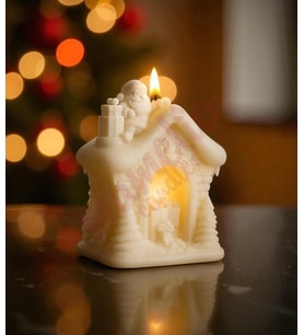 Mumelia Candles Kulübe Figürlü - Doğal Soya Dekoratif Mum