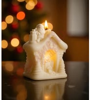 Mumelia Candles Kulübe Figürlü - Doğal Soya Dekoratif Mum