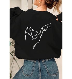 Can Dostum Baskılı Oversize Sweatshirt (Antrasit)