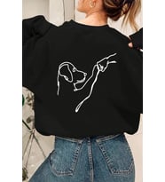 Can Dostum Baskılı Oversize Sweatshirt (Antrasit)