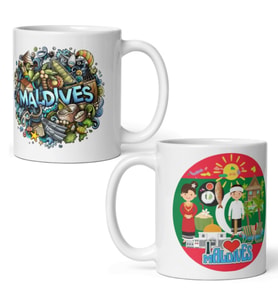 Maldivler Kupa Bardak 2 Adet Seyahat Hatıra Maldives Mug (Karışık)