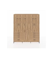 Hyperion Gardrop 8 Raflı 8 Çekmeceli 3 Askılı 220x44x243 Çam-Çam/Çam