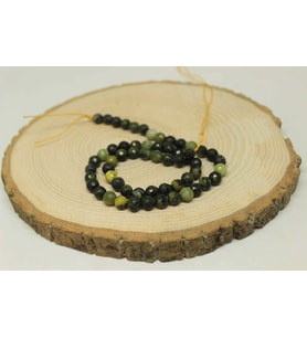 Peridot (Zebercet) Taşı Koyu Renk Faset Kesim YARIM Dizi 6mm (23160) (18cm uzunluğundadır)