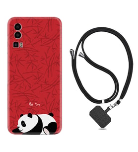 General Mobile Gm 23 Kılıf Resimli Boyun Askılı İpli Desenli Silikon Series Sleeping Panda 1810