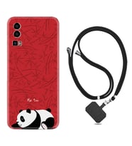 General Mobile Gm 23 Kılıf Resimli Boyun Askılı İpli Desenli Silikon Series Sleeping Panda 1810