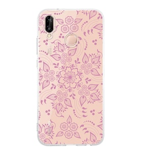 Huawei P20 Lite  Kamera korumalı Kapak Nostalji Desen Tasarımlı  Şeffaf Kılıf