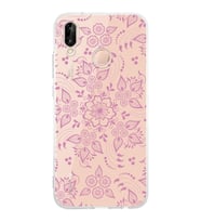 Huawei P20 Lite  Kamera korumalı Kapak Nostalji Desen Tasarımlı  Şeffaf Kılıf