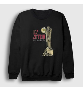 Presmono Unisex Siyah Stairway Led Zeppelin Sweatshirt 96719tt