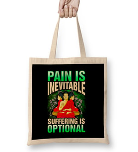 Pain Is Inevitable Suffering Is Optional Stoic Bez Çanta Uzun Saplı