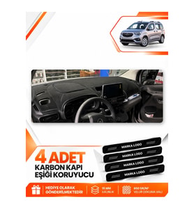 OPEL COMBO (2018-2023) Uyumlu Ön Torpido Koruma Kılıfı Halısı - Siyah