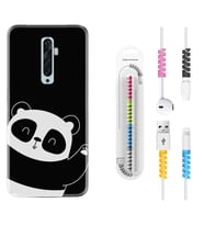 Oppo Reno 2Z 4 Lite 4 Pro 5 6 7 A31 Kılıf Kablo Koruma Spiral Silikon Bay Bay Panda 1784