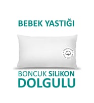 Antialerjik Bebek Yastığı Boncuk Silikon Yastık 35x45 Cm 225 gram %100 Pamuklu Kılıf (Beyaz)