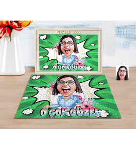 BK Gift Kişiye Özel O Çok Güzel Karikatürlü 1000 Parça Profesyonel Puzzle-1