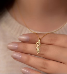 Papatya Silver 925 Ayar Gümüş Altın Kaplama Kristal Kesim Gül Kadın Kolye