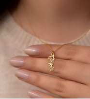 Papatya Silver 925 Ayar Gümüş Altın Kaplama Kristal Kesim Gül Kadın Kolye