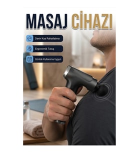 3200R/Dak Mini Masaj Tabancası 6 Hız Kademeli 4 Başlıklı Kas Masaj Cihazı