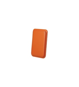 Apple iPhone 12 / 13 / 14 / 15 / 16 Serisi ile Uyumlu Deri Cüzdan Magsafe (Turuncu)