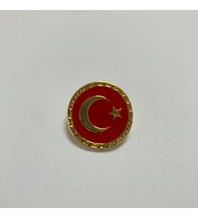 Sarı Çerçeveli Türk Bayraklı Yaka Rozeti