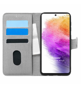 Microsonic Samsung Galaxy A73 5G Kılıf Fabric Book Wallet Gri