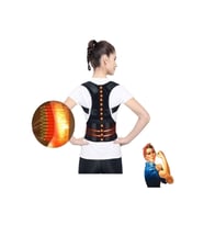 Dik Durus Korsesi Dik Durmaya Yardımcı Ortopedik Korse Manyetik Korse (Siyah)