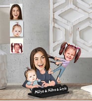 Kişiye Özel 2 Boyutlu Aile  Ahşap Biblo-5