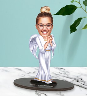 Kişiye Özel Melek Annem Tasarımlı Karikatür Biblo