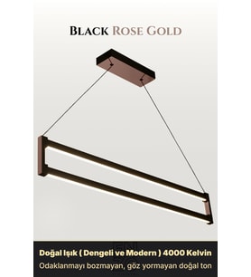 Orion Rose Gold Lineer LED Sarkıt Avize – Kumandalı Dim Edilebilir – Aşağı Işık